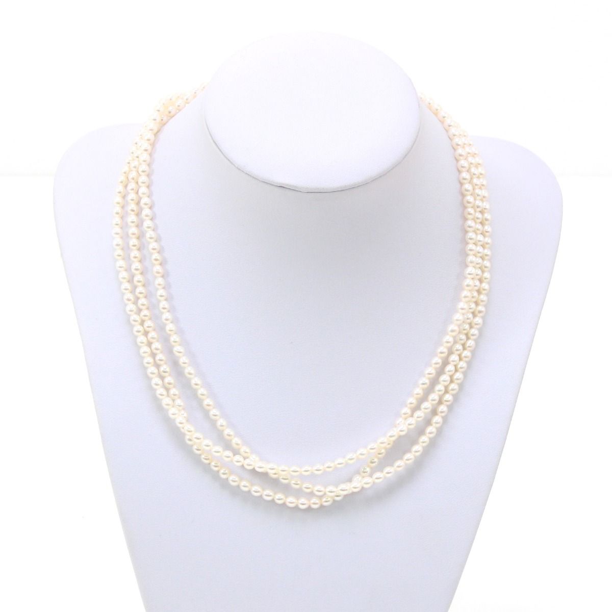 田崎真珠 淡水パール3連ネックレス 金具部分K18 - メルカリ 