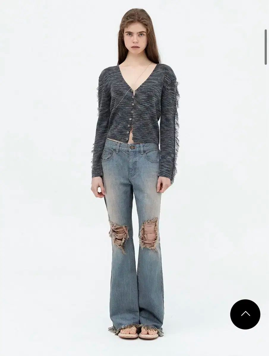 コテージハウス Washed ripped slim jeans Blue M