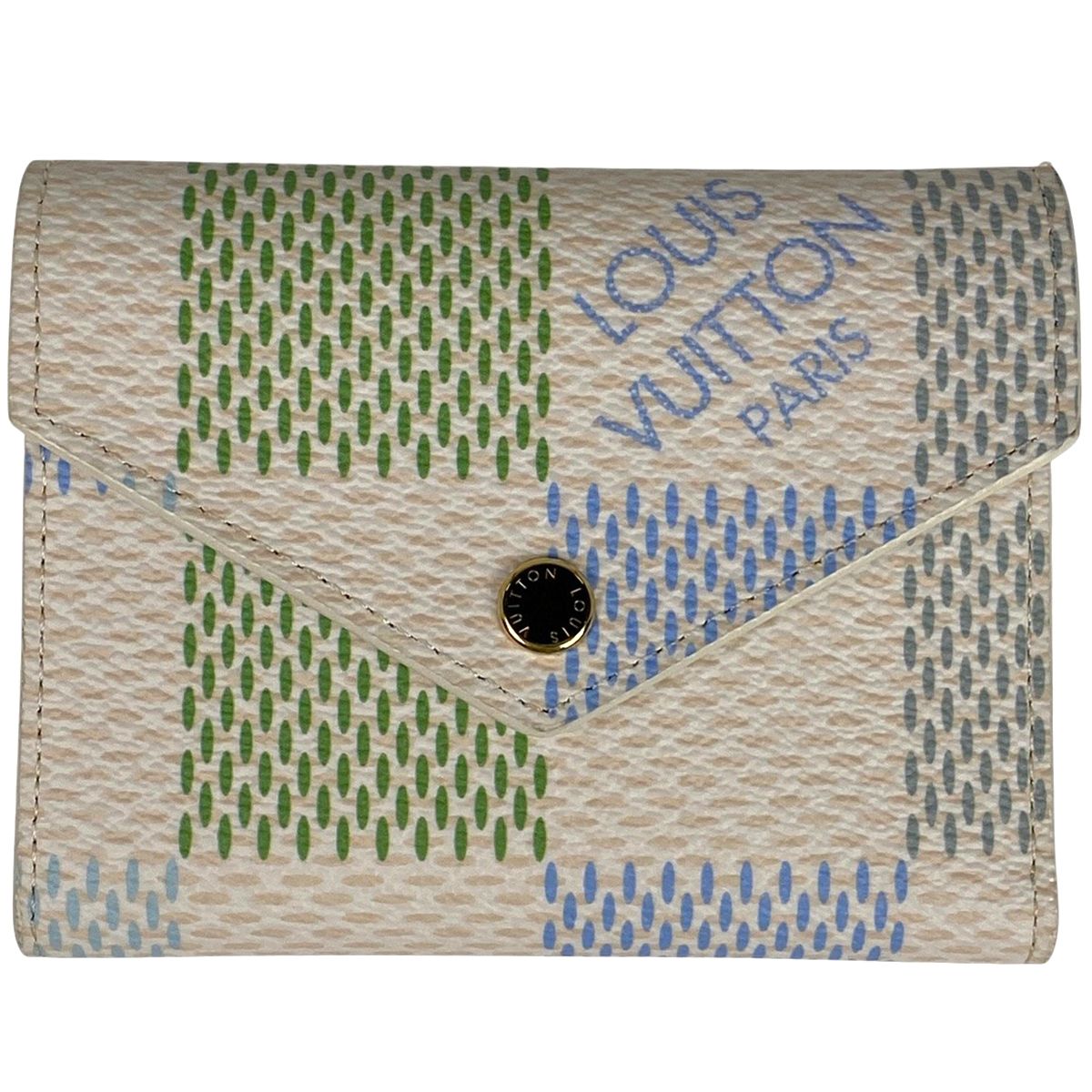ルイ ヴィトン Louis Vuitton ポルトフォイユ ヴィクトリーヌ 三つ折り ダミエリシャス 三つ折り財布 ダミエ ピスタチオグリーン N40750 レディース