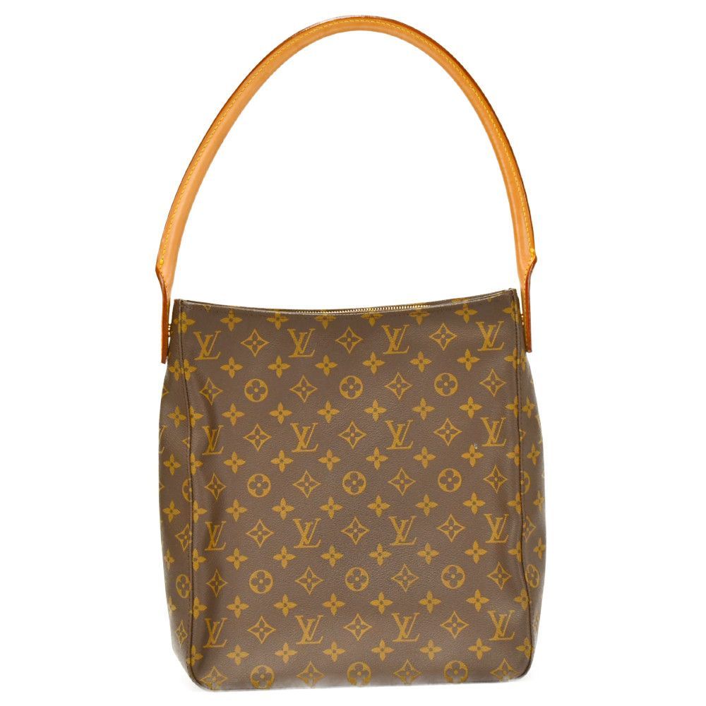 ルイ・ヴィトン LOUIS VUITTON ルーピングGM モノグラム ショルダーバッグ バッグ PVCコーティングキャンバス レザー レディース  ブラウン