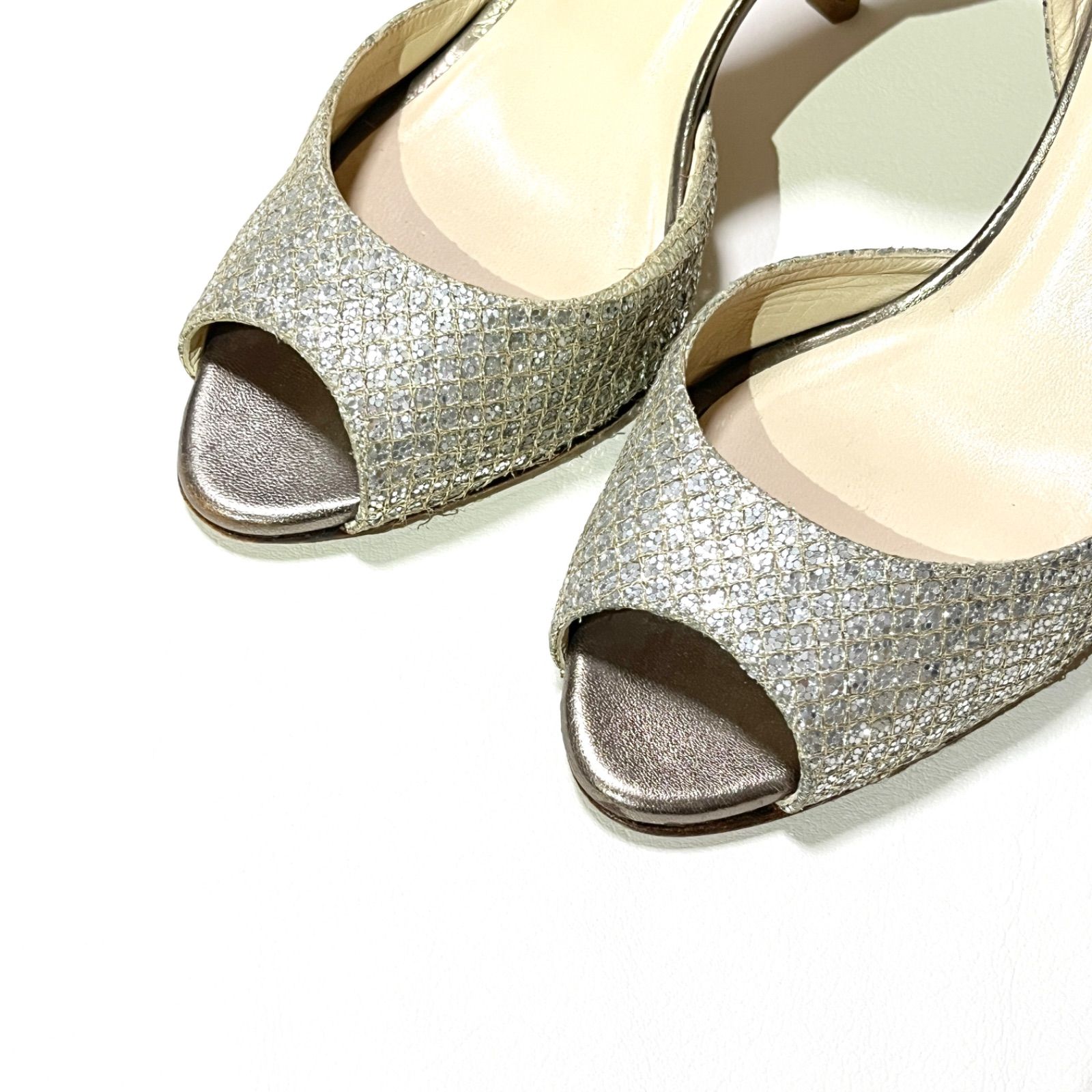 cf20 JIMMY CHOO メタリックグリッター シャンパン グリッター