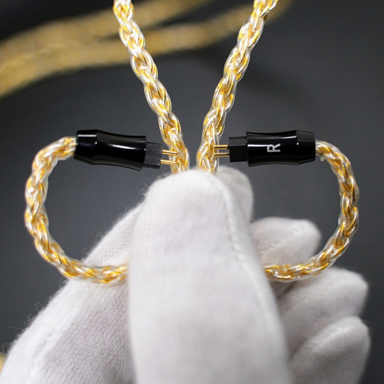 最高仕様】16芯 超希少 銀線＆金線撚り合わせ 0.78 2ピン/4.4mm
