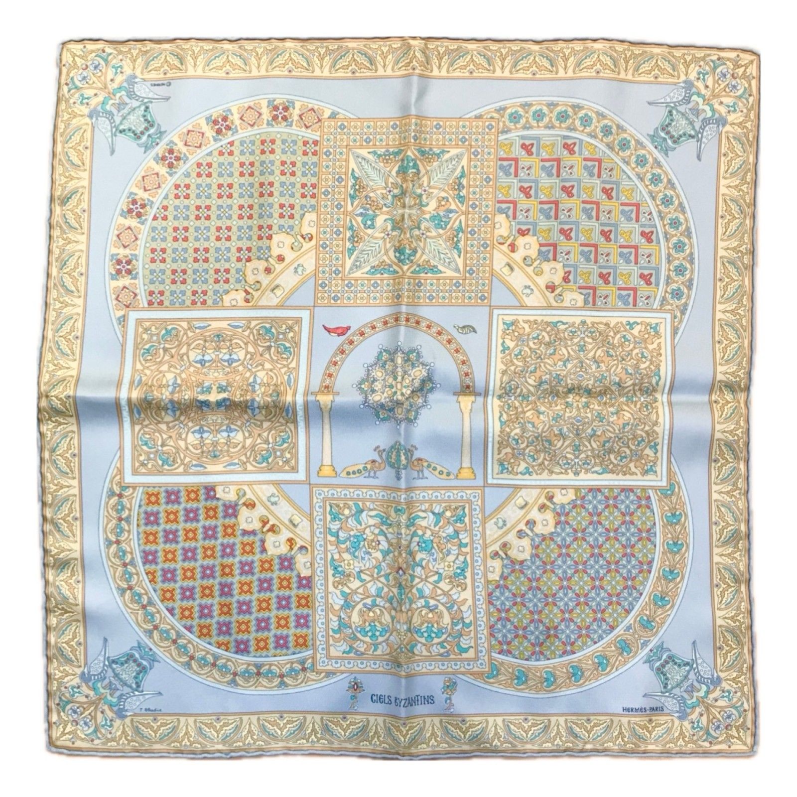 エルメス カレ40 CIELS BYZANTINS スカーフ シルク Sランク