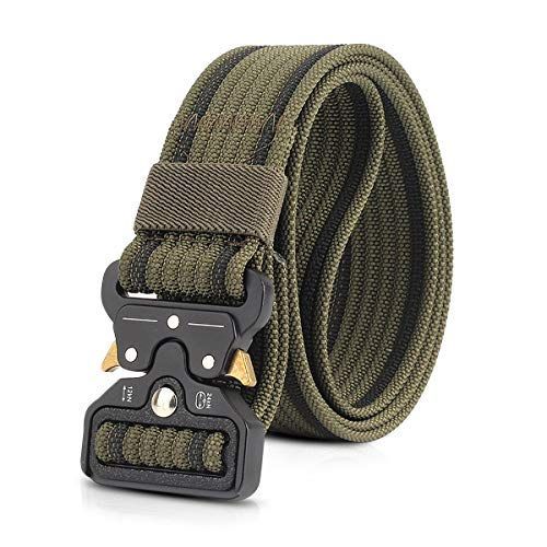 グリーンブラック [LumiSyne] タクティカルベルト メンズ モール Molle サバゲー 戦術的なベルト メタルワンタッチバックル ナイロンベルト 調整可能 装備 作業用 サバイバルゲーム アウトドア