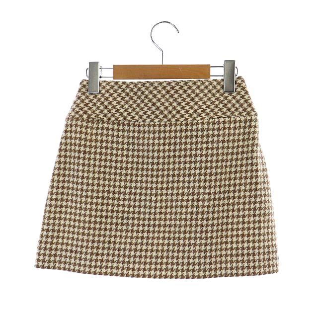 グッチ GUCCI GGマーモント 千鳥格子 ミニスカート 台形 モヘヤ混 36  