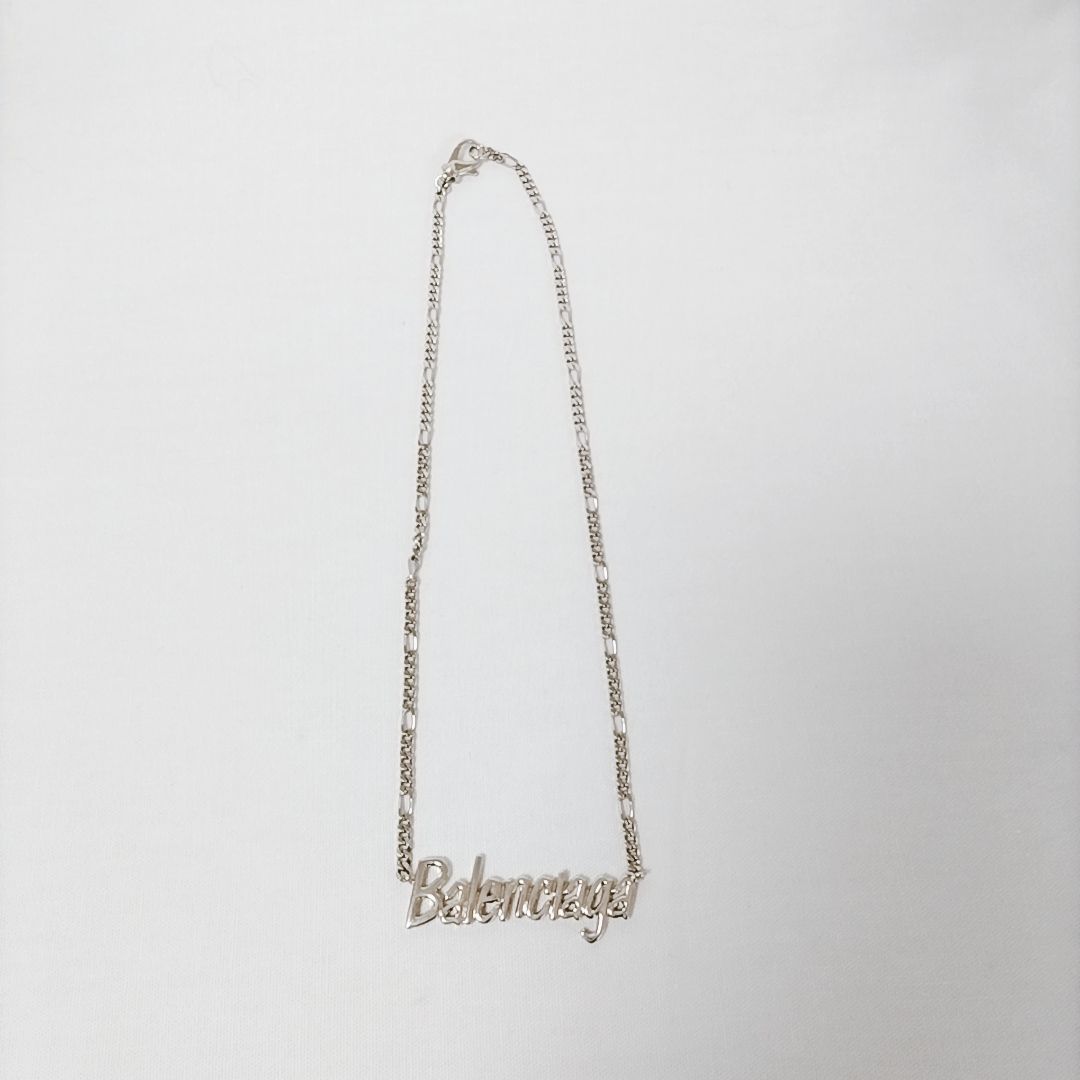 新品未使用】BALENCIAGA TYPO TURN ネックレス シルバー チェーン