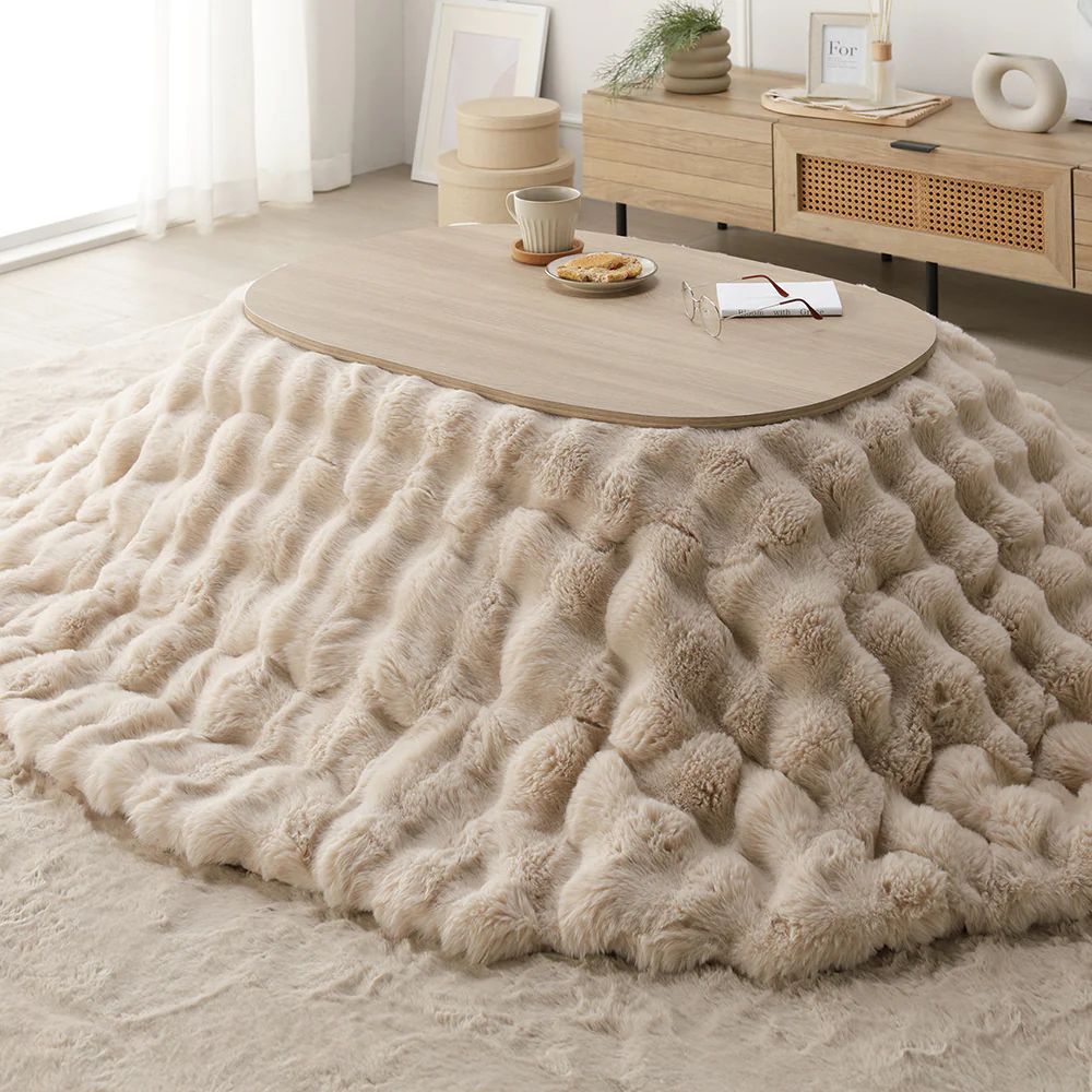 新発売 大人気楕円形 こたつ2点セット ローテーブル×ポコポコ布団 テーブル２色 布団３色選択可 11月上旬より順次出荷