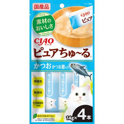 同梱不可 48個セット CIAO ピュアちゅーる かつお かつお節入り 14g×4P