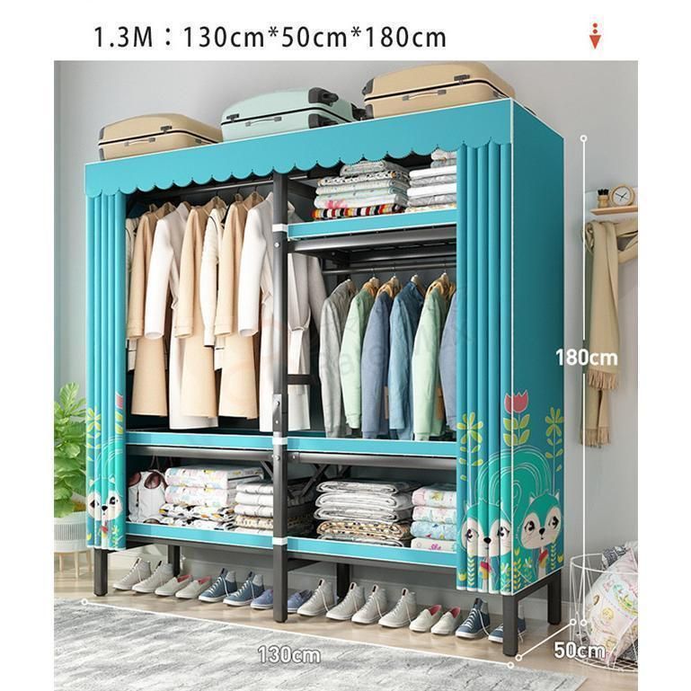 ハンガーラック大容量カバー付き頑丈クローゼット組み立て簡単洋服タンス収納棚洋服収納ラックお洒落防塵防湿三代目
