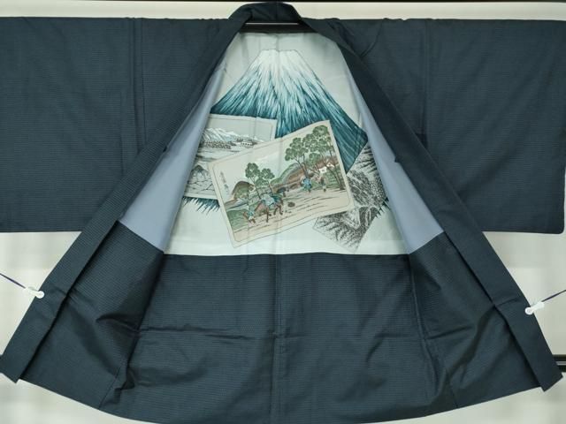 平和屋着物○男性 本場大島紬 アンサンブル 長羽織 100亀甲 総詰め