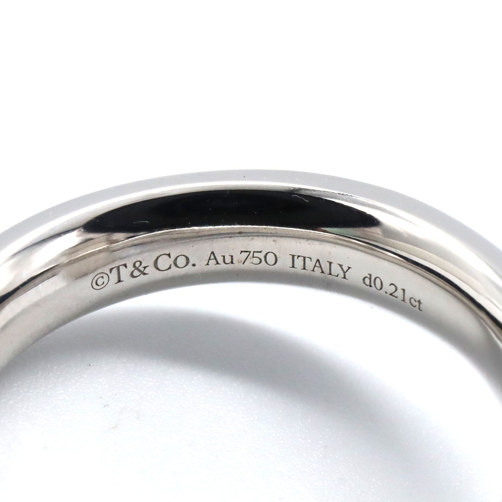 ティファニー TIFFANY＆CO リング 指輪 Tワン ワイド ダイヤ リング 14 K18WG ホワイトゴールド ダイヤモンド Tワン ワイド ダイヤ リング レディース Used A FORTGASGNV_COM_BR