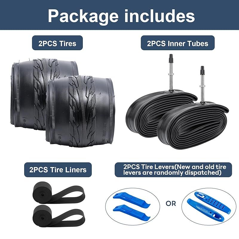 YunSCM 2本セット 700 35c タイヤ 700 35c 37-622 自転車 タイヤ 700x35 43c チューブ 肉厚 仏式バルブ48mm リムテープ タイヤレバ 適用 700x35c ロードバイク クロスバイク Y-2109 1 BRIGHTFACE_UK