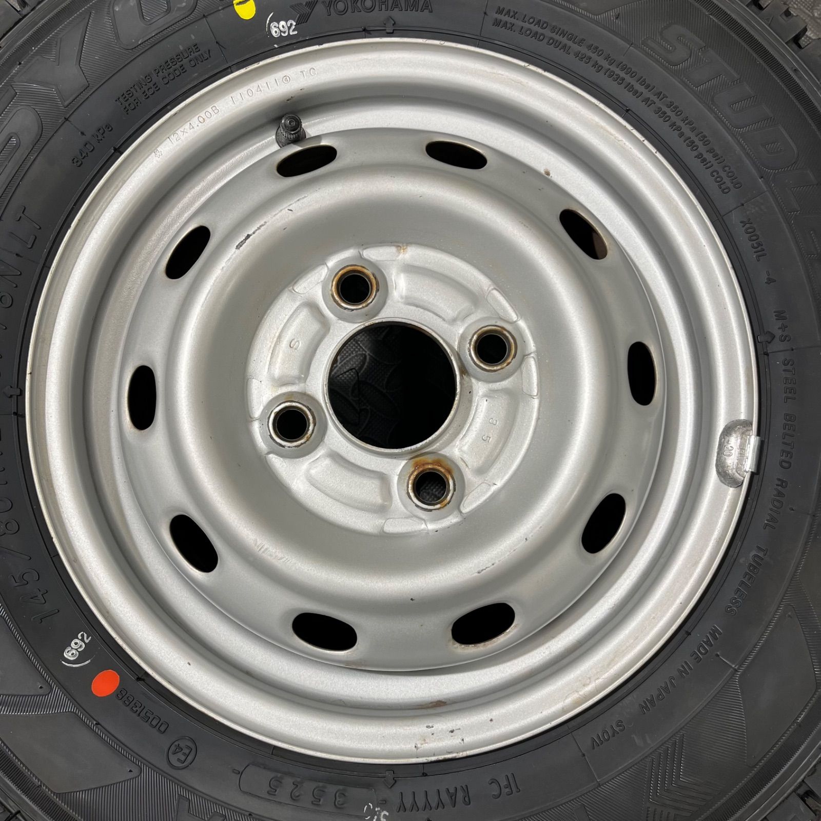 25年製 タイヤ 145 80R12 80 78N LT ヨコハマ SY01V スバル サンバー サンバーディアス スタッドレスタイヤ 冬タイヤ 1083M