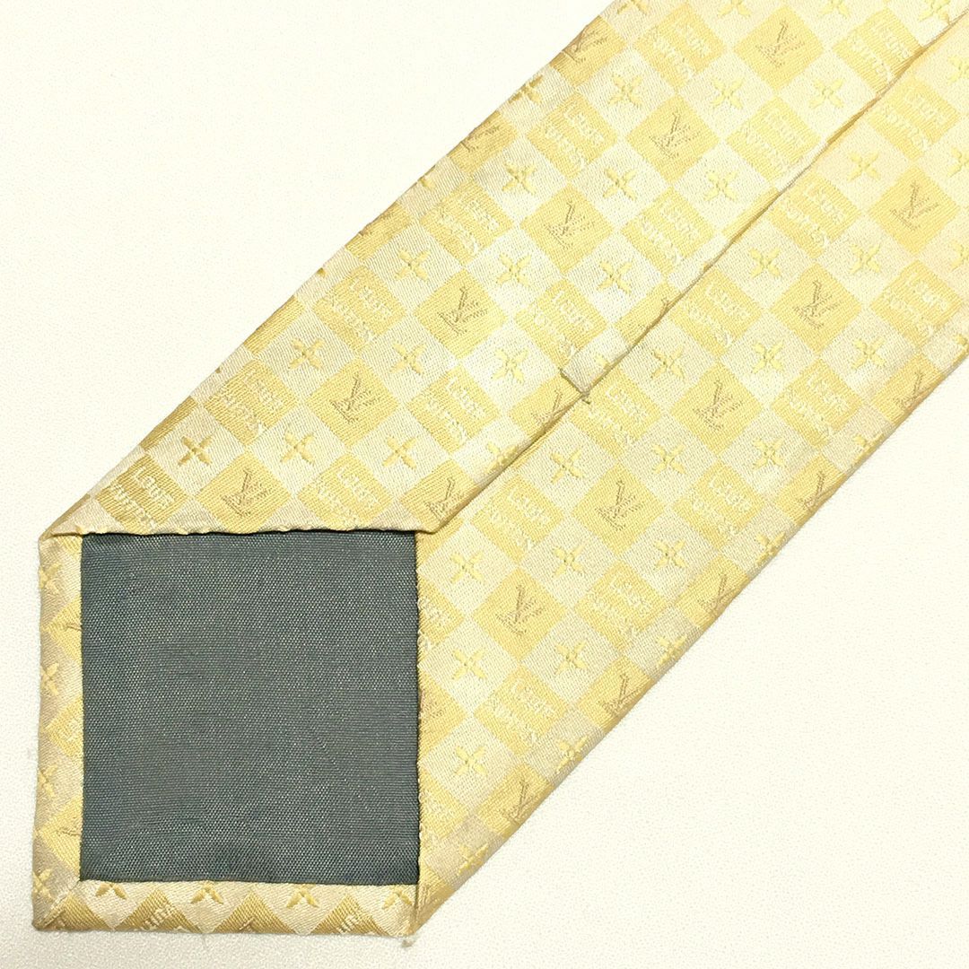 美品 ルイヴィトン Louis Vuitton ネクタイ シルク100% イエロー