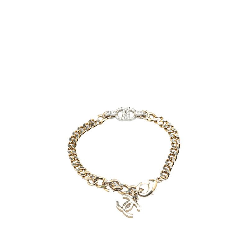 煌めくストーンチェーンが輝く♪【CHANEL】25A ブレスレット シャネル ココマーク ラインストーン チェーン ブレスレット