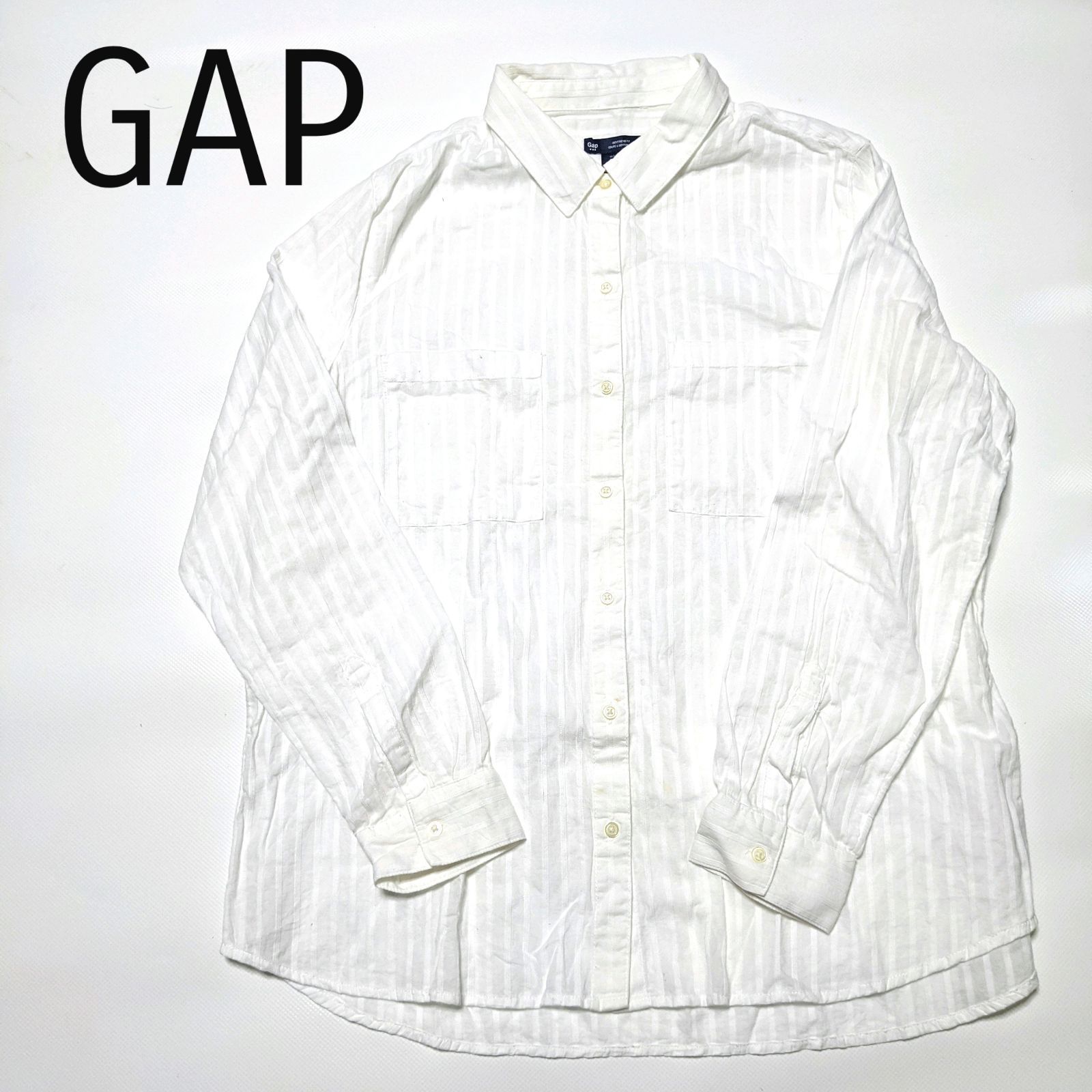Gap】メンズ 長袖 シャツ トップス 羽織り 白 Lサイズ - ﾘﾕｰｽｼｮｯﾌﾟ３Rise☆ - メルカリ