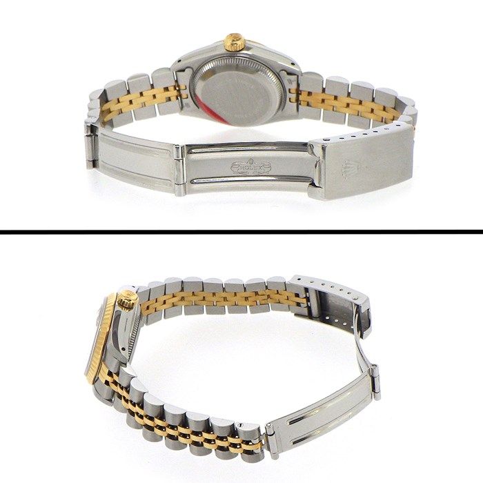 ロレックス Rolex 腕時計 オイスターパーペチュアル デイトジャスト 69173 1986年 カレンダー 夜光インデックス フルーテッドベゼル ジュビリーブレス サンレイ ネイビー文字盤 K18YG SS 自動巻き 【箱・保付き】 【中古】 ロレックス Rolex 腕時計 オイスターパーペチュアル デイトジャスト