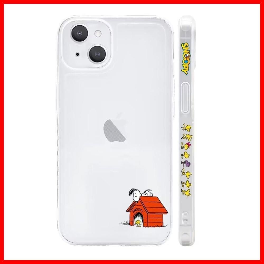 【在庫処分】スヌーピー iPhone15Plus 用 ケース クリア 保護カバー キャラクター スマホケース ［軽薄型 ワイヤレス充電対応 レンズ保護 ストラップホール付き］ 6.7インチ アイフォン15Plus 対