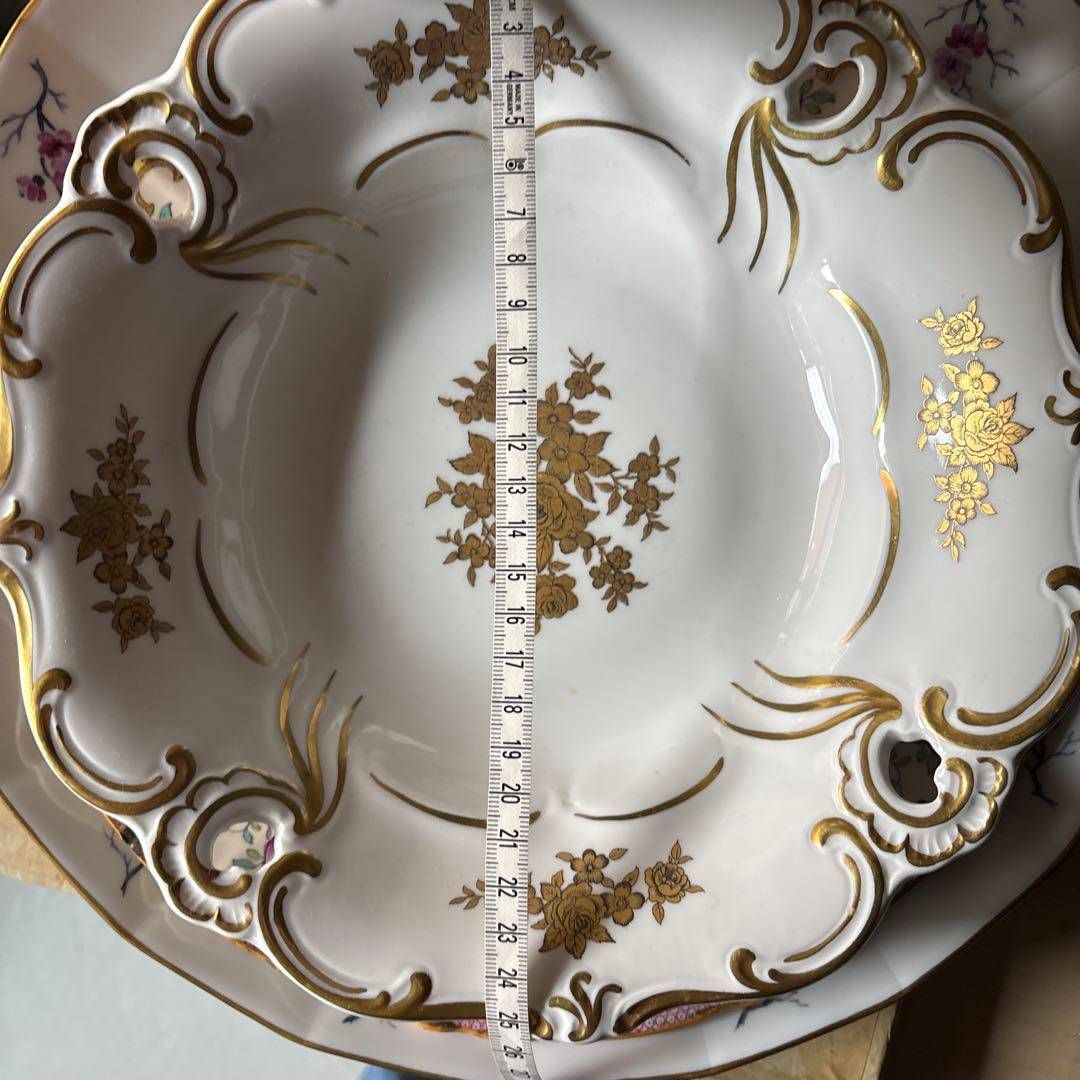 Weimar ワイマール ドイツ製 金彩ロココ 花柄プレート 25cm Weimar ワイマール ドイツ製 金彩ロココ 花柄プレート 25cm
