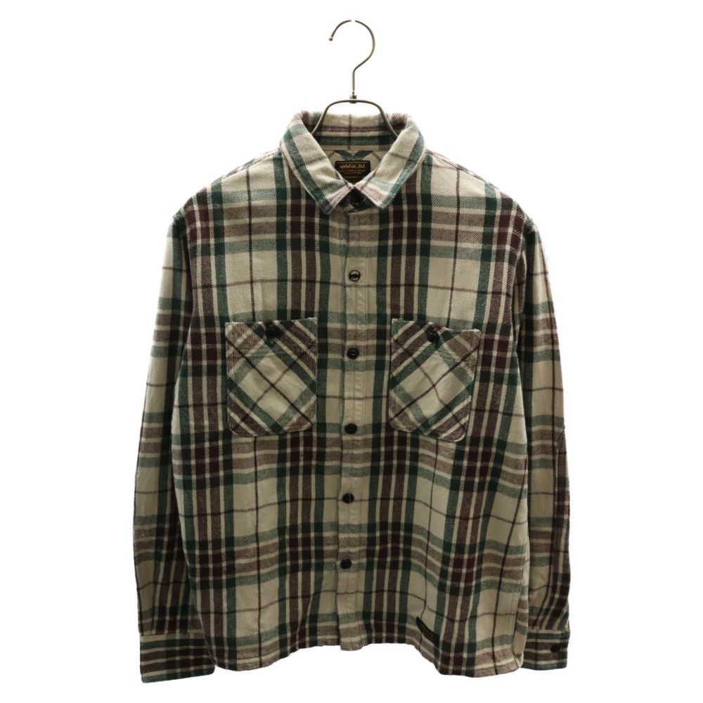 NEIGHBORHOOD (ネイバーフッド) 13AW BEER/C-SHIRT.LS ネルチェック ロングスリーブ 長袖シャツ  アイボリー/グリーン/ブラウン 132ARNH-SHM05 - メルカリ