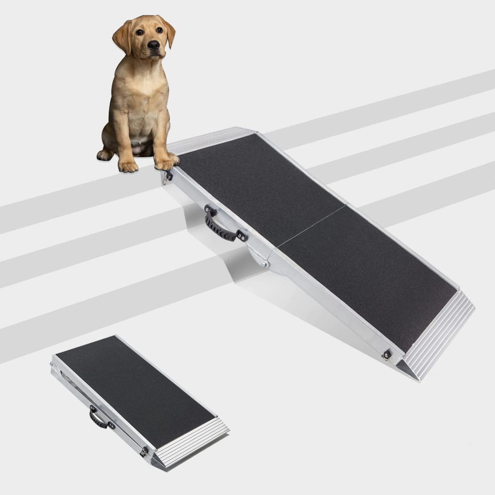 商品 折り畳み アルミ スロープ 犬用 gardhom ペットスロープ 122*38CM 滑り止め 大型犬 関節を保護 アルミブリッジ 荷重180㎏ 玄関 段差解消45cm ドッグスロープ 屋外 車