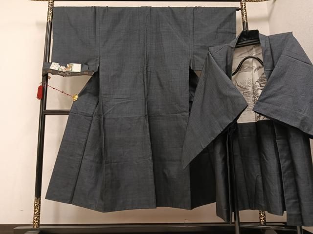 平和屋着物●男性 本場大島紬 アンサンブル 100亀甲 総詰め 日高一夫作 証紙付き 正絹 AABC0639ph