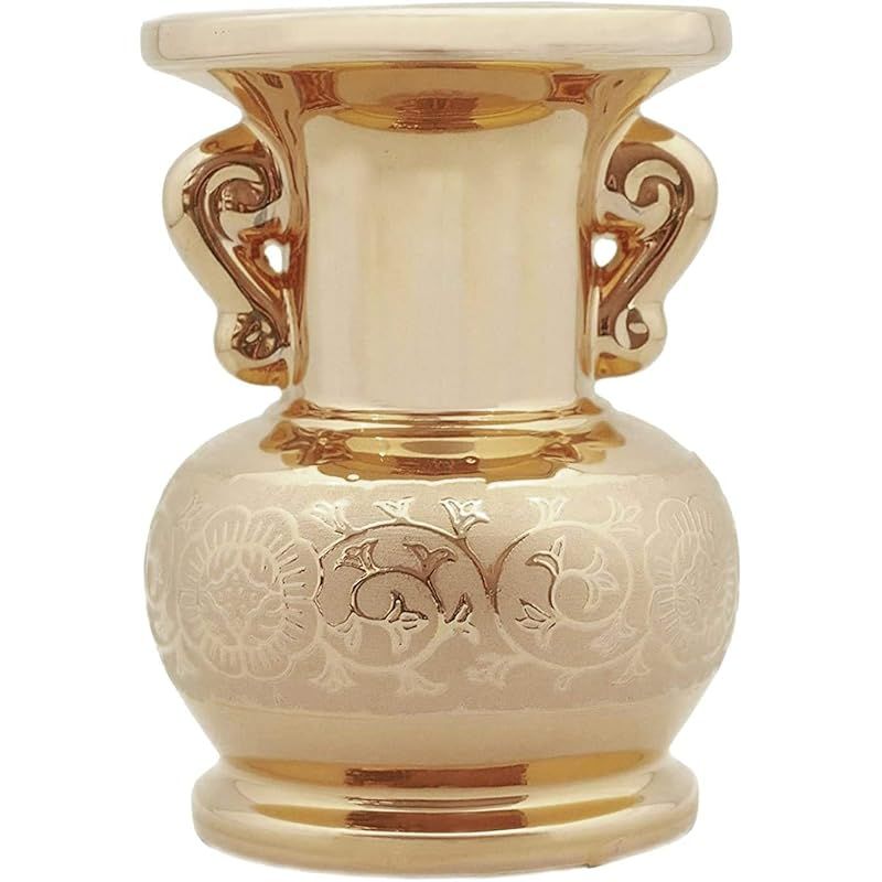 Ceramic Arte セラミックアルテ 仏具 金唐草 玉仏花 花立て 4.5寸|本金焼き付け|日本製 直径8.5×高さ11.5cm 陶磁器 1