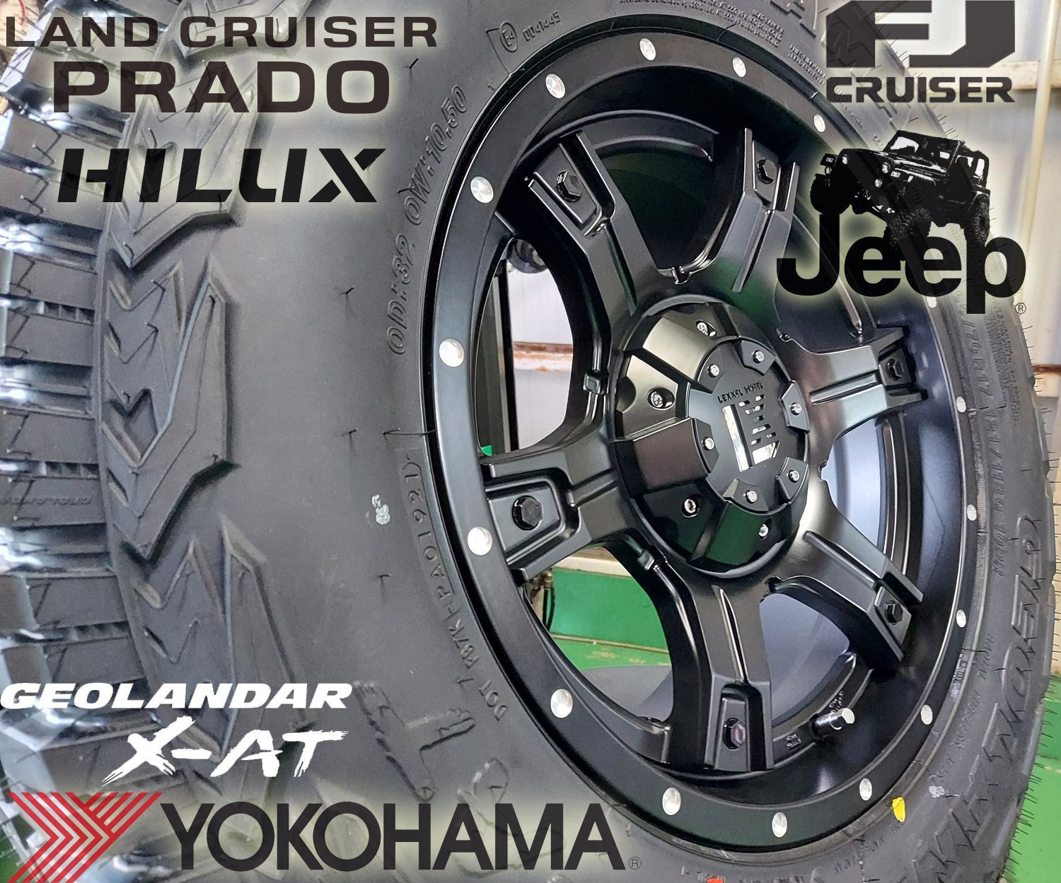 プラド ハイラックス サーフ FJクルーザー H3 17インチ LEXXEL OutLaw アウトロー ヨコハマ ジオランダー X-AT 265/70R17  265/65R17 285/70R17 295/70R17 レクセル LEXXEL - メルカリ