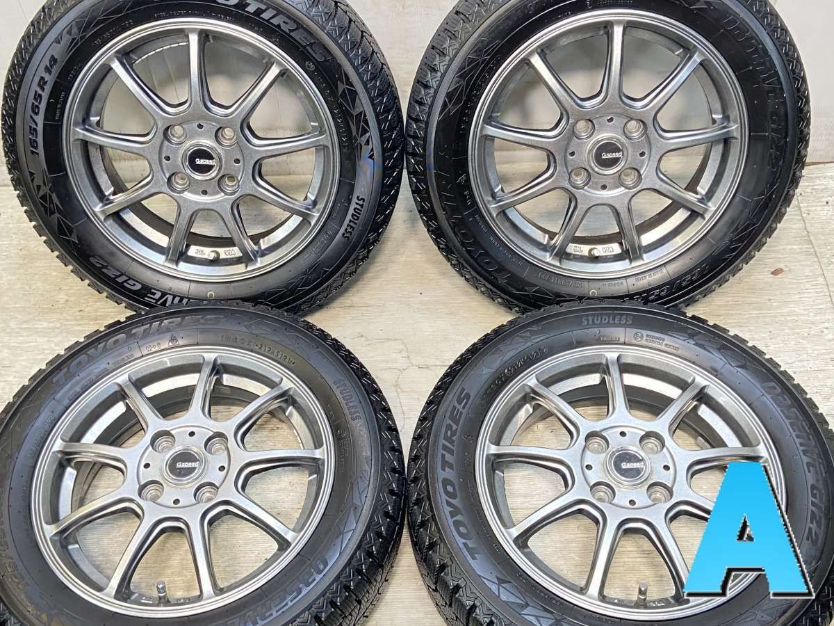 165/65R14  nトーヨータイヤ オブザーブGIZ2 n　 G-SPEED n14x4.5 45 100-4穴 n中古タイヤ スタッドレスタイヤ ホイールセット 4本セットn w14241125601