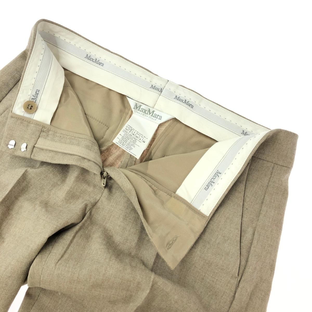 良好 MAX MARA マックスマーラ ウールテーパードパンツ パンツ サイズ  