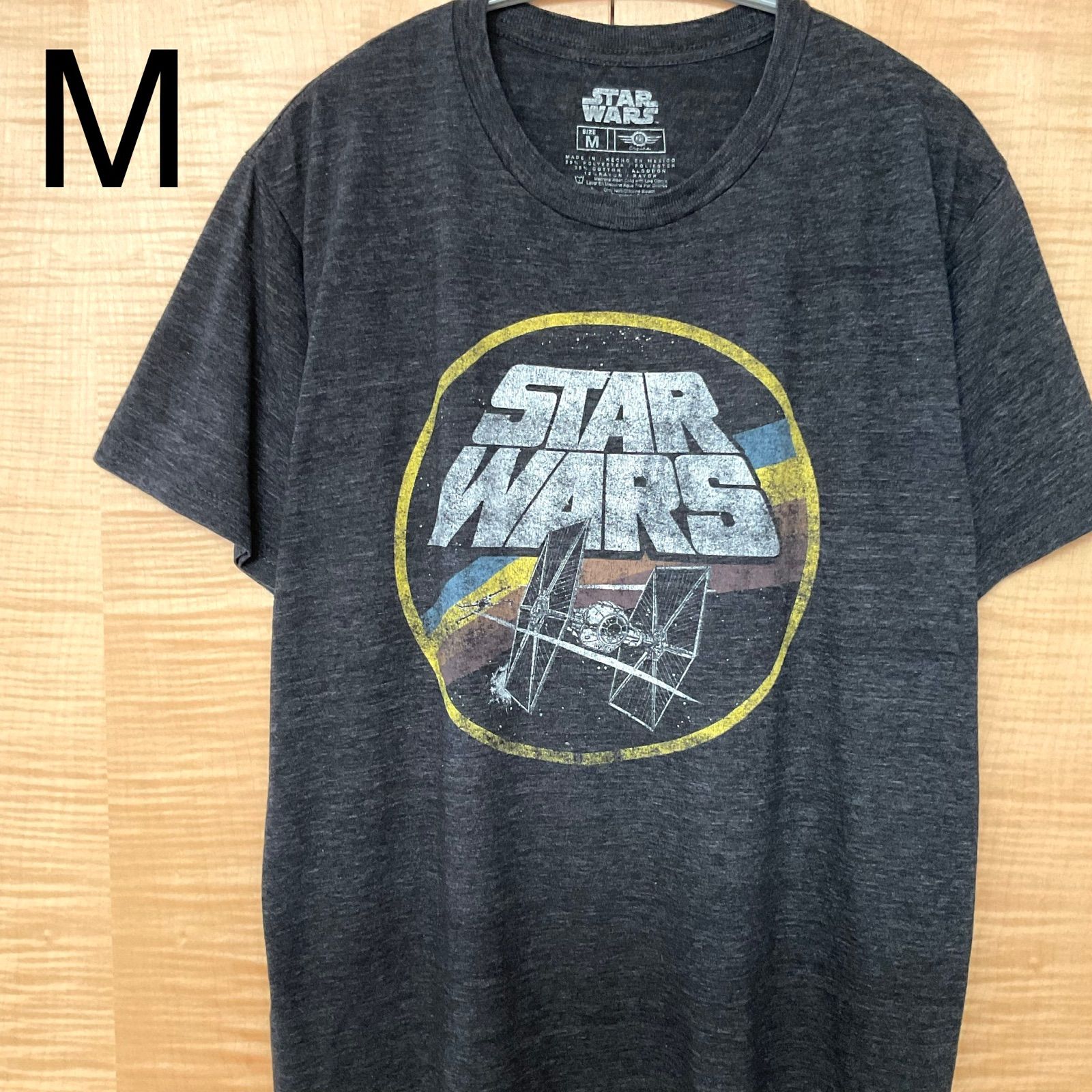 US古着 スターウォーズSTAR WARS TIEファイター 半袖tシャツ灰色M