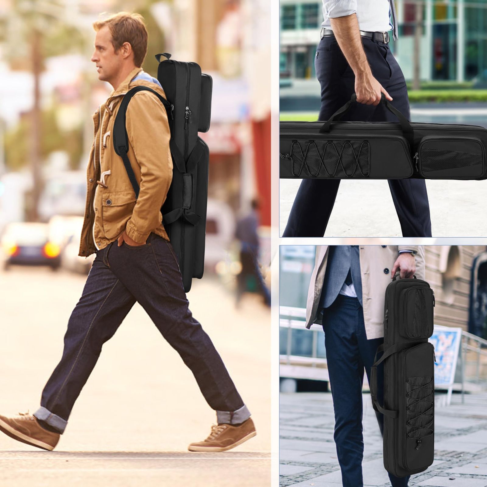 1|2ビリヤードキューバッグ バット4本とシャフト5本収納可 プールキュースティックバッグ プールキューケース プールキューバッグ GOBUROS SKLAD-KIRPICHA_RU