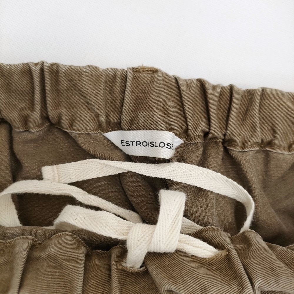 ESTROISLOSE フェード加工ツイルパンツ 定価18480円 EB25309 イージーワイドパンツ 25AW ブラウン レディース エストゥロワルーズ 5-1001G DECORATOM_COM_BR