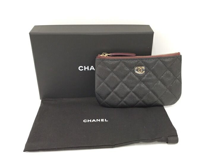 CHANEL クラシック ジップ ポーチ キャビアスキン レザー ブラック AP4020 DECORATOM_COM_BR