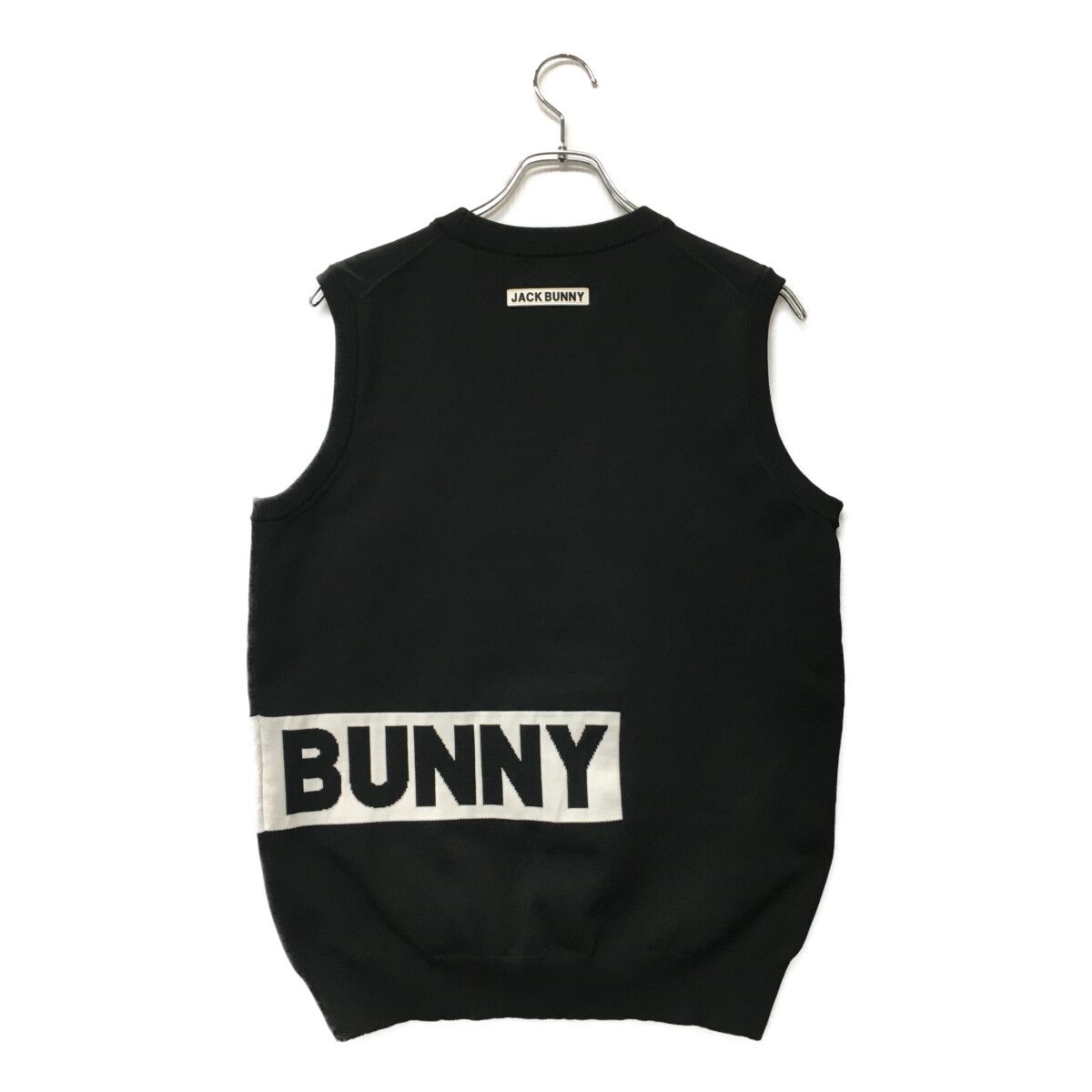 JACK BUNNY!! - coco 中古 ジャックバニー Jack Bunny!! メンズ ベスト 4(M) 黒×白 2022モデル クルーネックニット 中古 メンズ ジャックバニー Jack Bunny!! ベスト 4(M) 黒×白