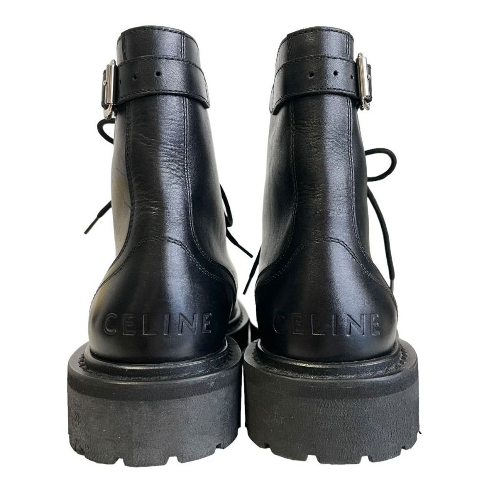 美品 CELINE セリーヌ エディ期 BUCKLE LACE UP BOOTS レザー