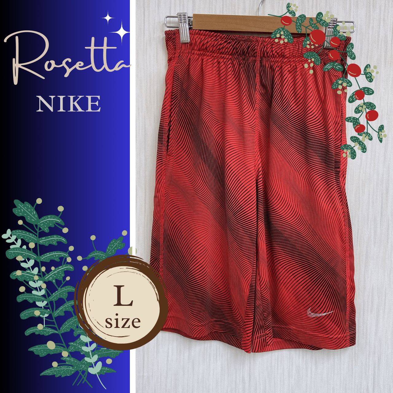 Nike L 赤迷彩ショートパンツセット