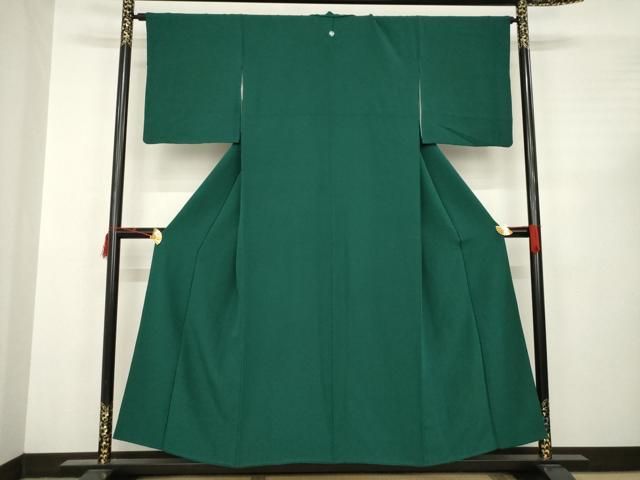 平和屋着物●上質な色無地 鉄色 正絹 AABC3556ck