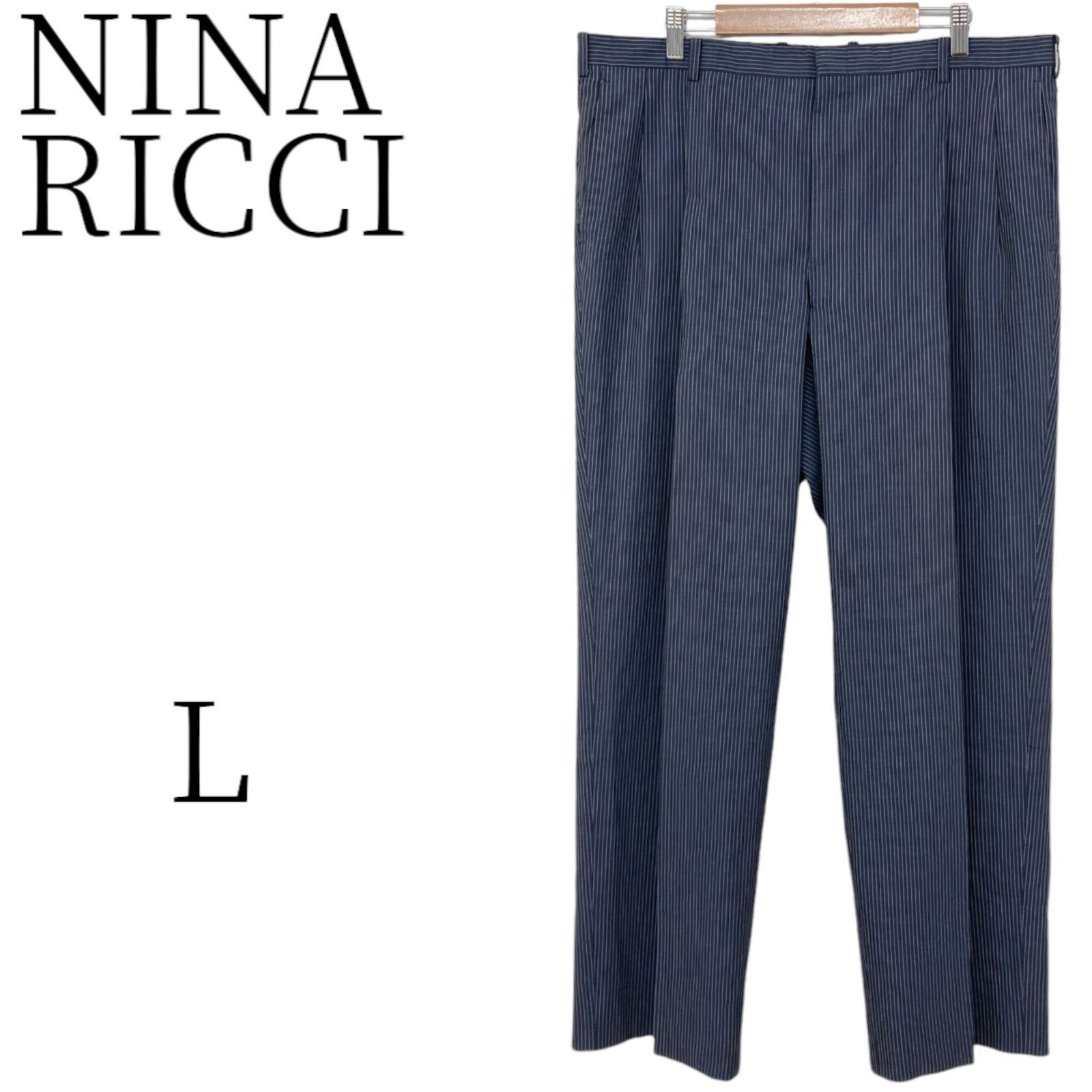 NINA RICCI ニナリッチ グレー ホワイト スラックス ビジネススーツ L HMRKJK02-40