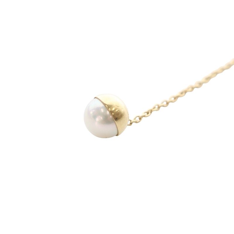 シハラ SHIHARA Half Pearl Chain Earring 45° ピアス 2点ペア