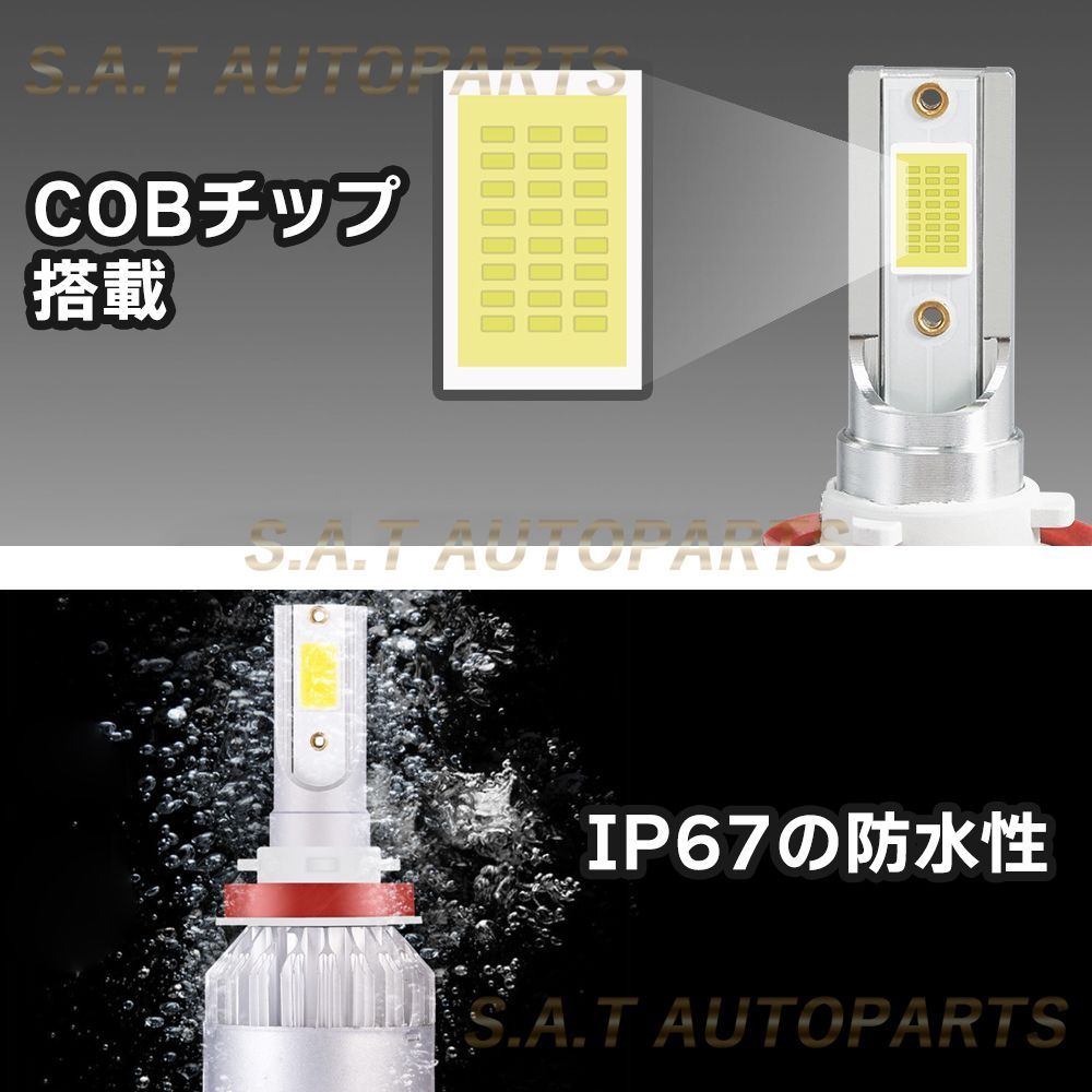 爆光 LEDフォグ H8 H11 H16 ホワイト 6000k ロイヤルガードΩ LEDフォグ