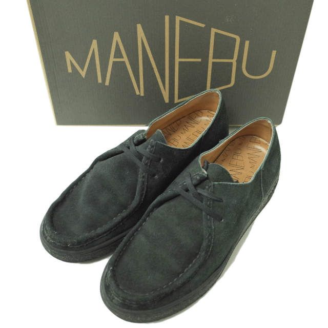 MANEBU/マネブ417別注チロリアンシューズスエード ブラックシューズ