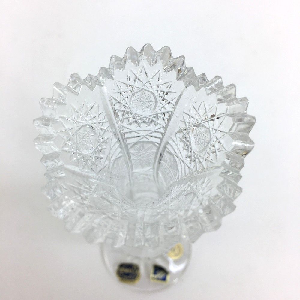 未使用品 ボヘミア BOHEMIA 437/500/7 一輪挿し 花瓶 クリスタル 18cm
