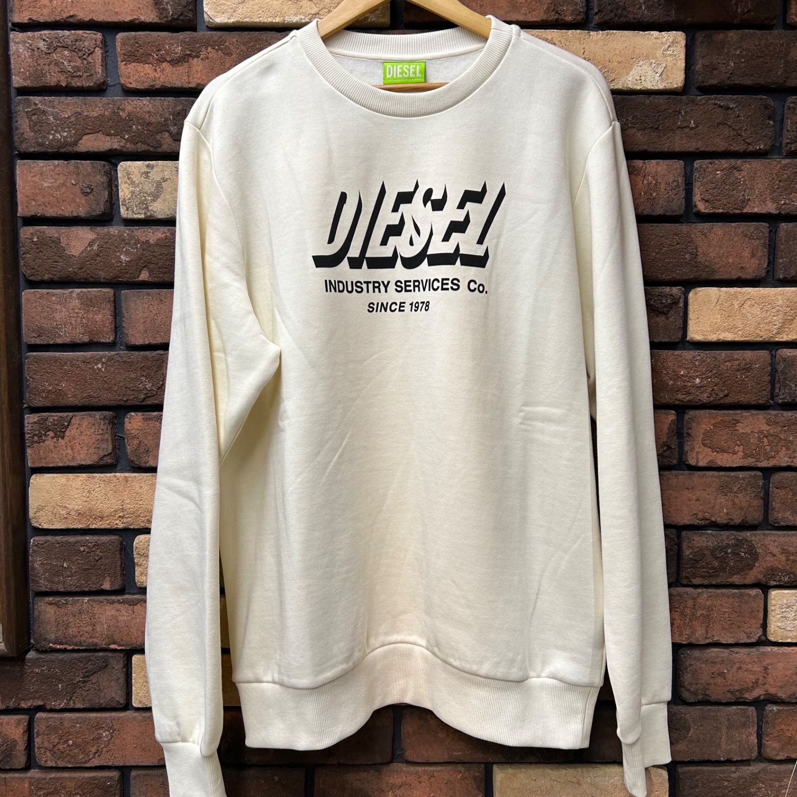 美品✨ DIESEL ディーゼル スウェット ロゴ 袖ギャザー 黒 裏