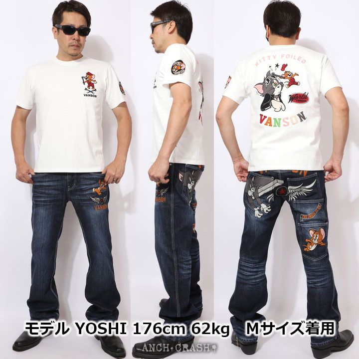 VANSON トムとジェリー コラボ 半袖Tシャツ TJV-2428 オフ