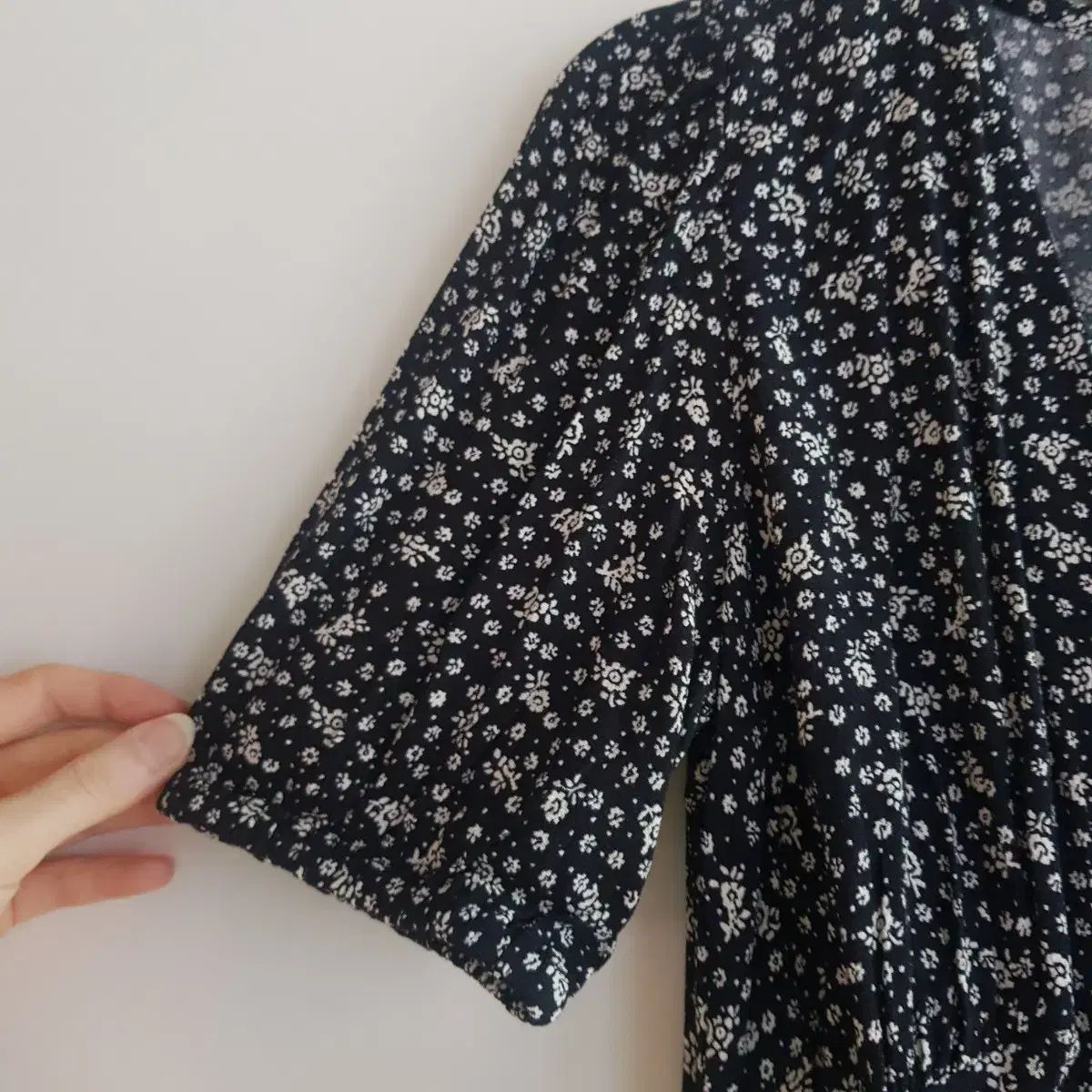 プリントボタンミニドレス