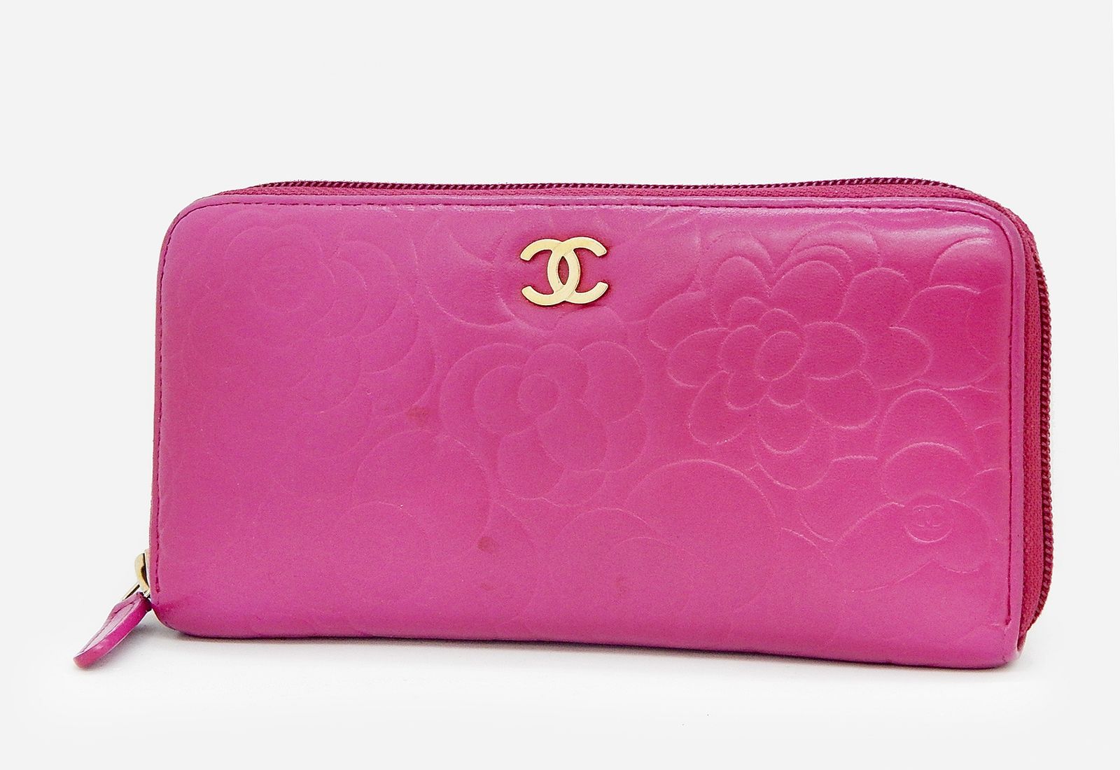 CHANEL シャネル ラウンドファスナー長財布 カメリア ピンク ココマーク CHANEL シャネル ラウンドファスナー長財布 ココマーク カメリア