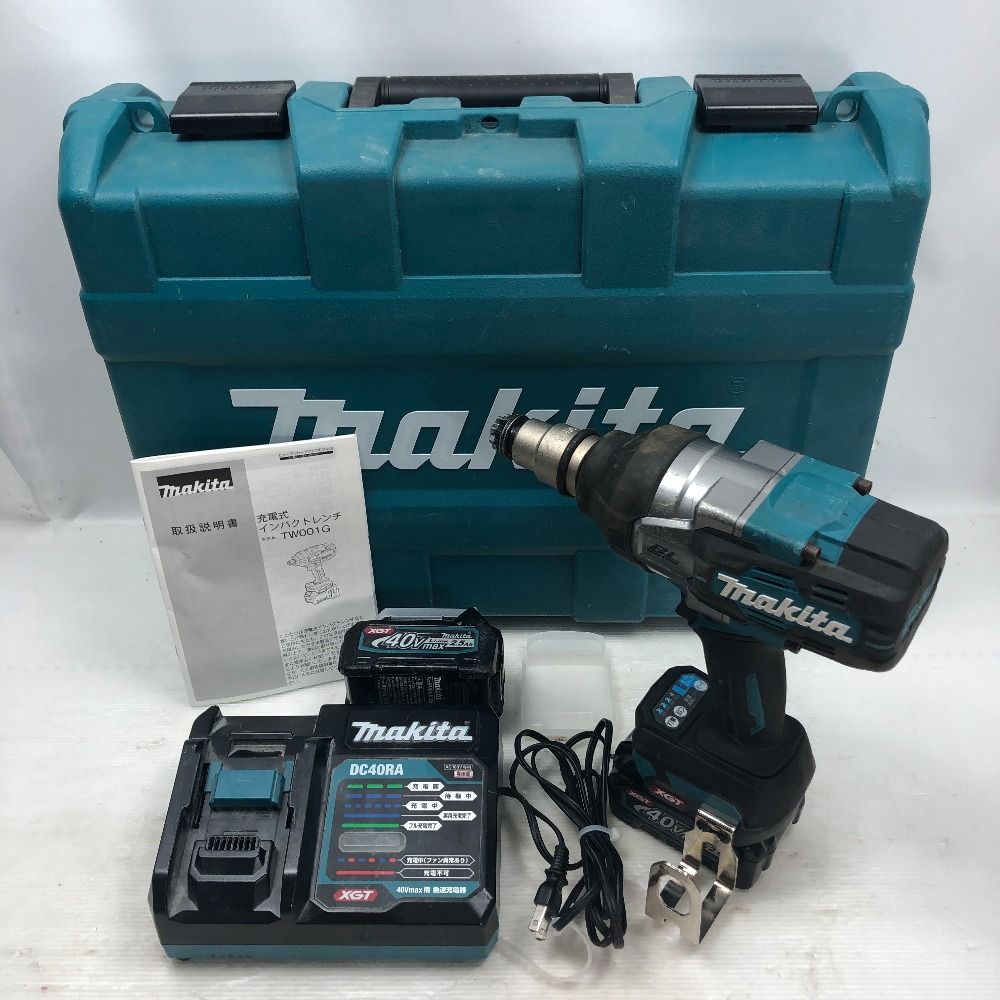 ◇◇MAKITA マキタ インパクトレンチ 電動工具 充電器・充電池2個・ケース付 コードレス式 TW001GRDX ブルー