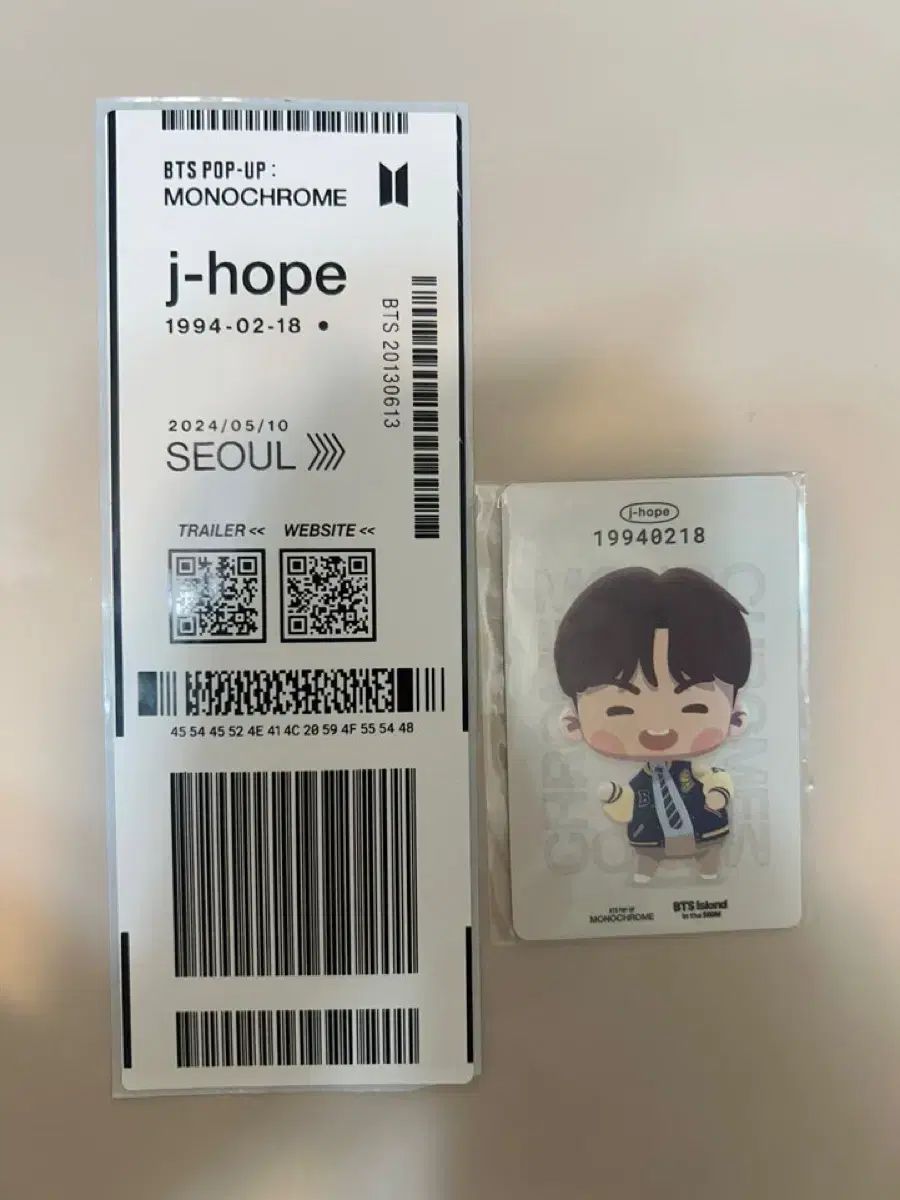 BTS BTS(防弾少年団・バンタン) モノクローム IN THE SEOM インザソム トレカ ジェイホープ(J-HOPE・ホソク・ホビ) jhope ラゲージタグ 新品