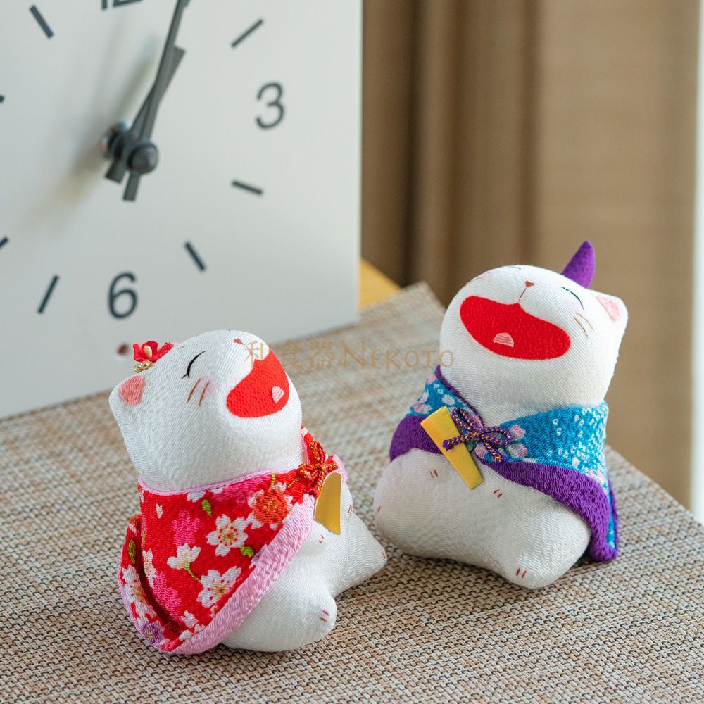 【新品未使用】ちりめん製 まねき猫びな セット 新品未使用】ちりめん製 まねき猫びな セット